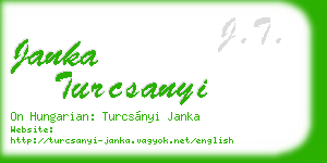 janka turcsanyi business card